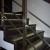 Лестница закрытого типа на ступенчатом косоуре, ступени- бук с подсветкой светодиодной лентой, ограждение стойки 40х40мм, заполнение 15х15 мм тройное, поручень 40х80 мм бук